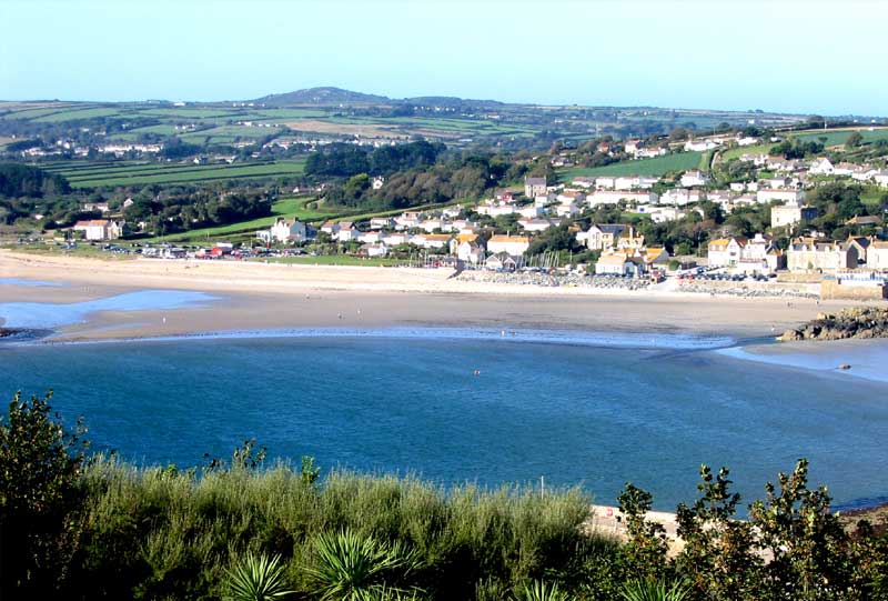 <br>Marazion from St Michael's Mount, Trencrom on skyline., Penwith Local History Group