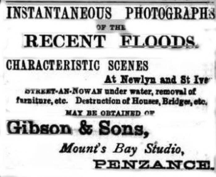 Profiteering from disaster or creating a historical record? (Cornish Telegraph 15 November 1894, Morrab Library)