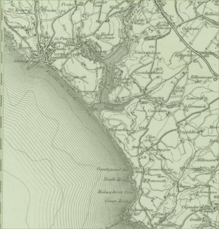 Ordnance Survey 1" map of 1895 from the National Library of Scotland