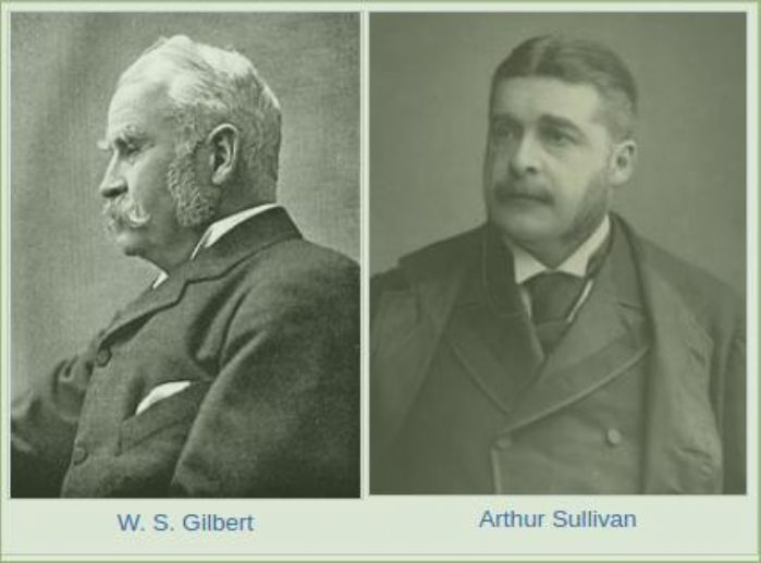 Gilbert and Sullivan (L to R) (composite created from Wikipedia images)