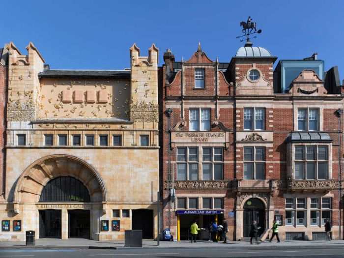 The Whitechapel Gallery - this view almost looks like something from a different age with a public gallery, a public library and a public transport system all next to each other in the view (photo courtesy of the Whitechapel Gallery)