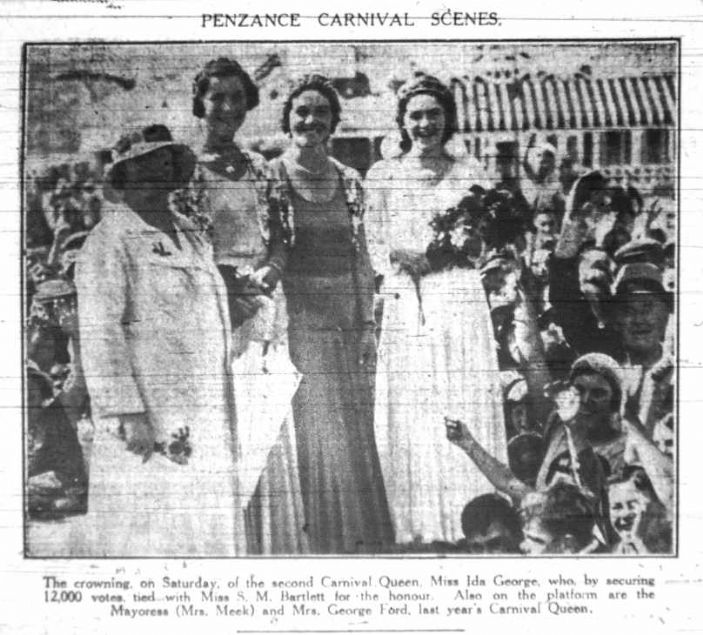 The crowning of the second queen as represented by the West Briton of 31 August (a cutting from a private collection)
