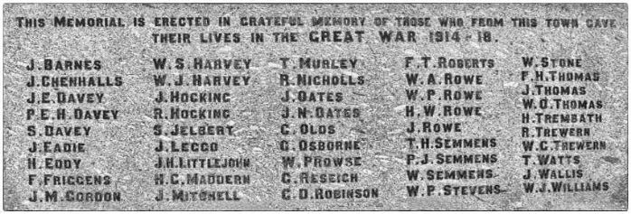 St Just War Memorial (photo: Graham May)